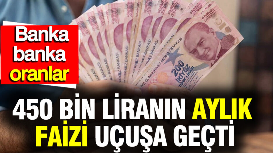 450 Bin Liralık Yatırımlarda Banka Faiz Oranları Zirveye Ulaştı